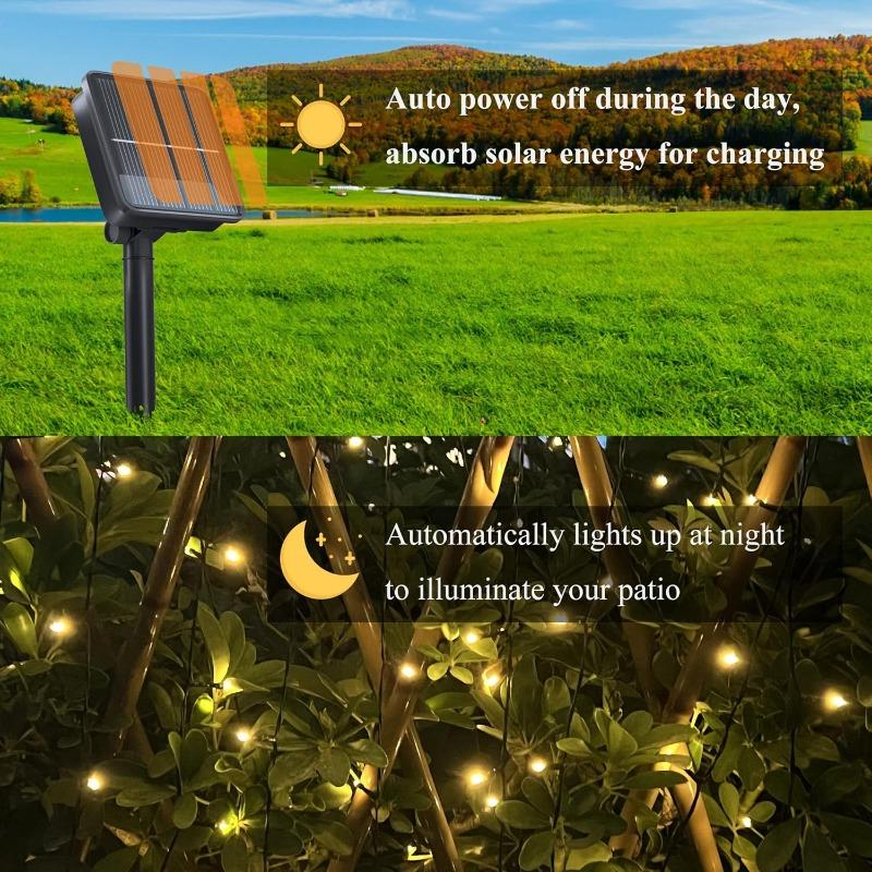 Led Solar String Lights Outdoor Solar Christmas Lights 8 Modes Twinkle Fairy Lights for Xmas Tree Garden Wedding Decoration