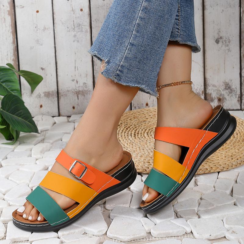 Women Shoes New Plus Size Slippers Women Platform Casual Slippers Buckle Wedges Light Outdoor Ladies Sandals Home Slides Women