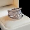 New Fashion Multi-Layered Cross Finger Ring With Dazzling Zircon Daily Wear Statement Rings For Women Party Jewelry Gifts