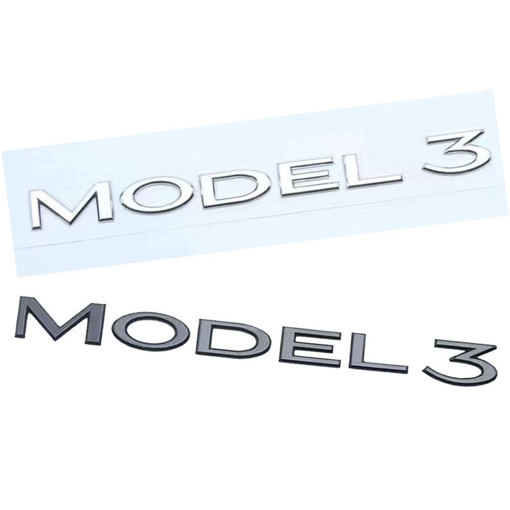 1X Car Badge Rear Trunk Emblem Decal Styling Sticker Lettering Logo Auto Decorate Accessories For Tesla MODEL3