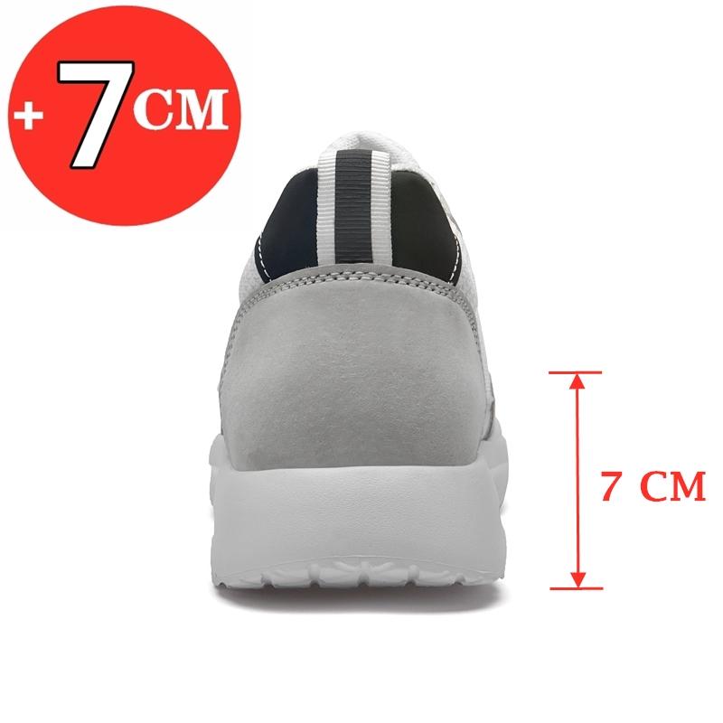 Mode Neue Herrenschuhe mit Absatz Weiß Atmungsaktive Sportliche Freizeit-Sneaker Herren Unsichtbare Schuhe zur Höhenvergrößerung Mode Herren Schuhe mit Absatz