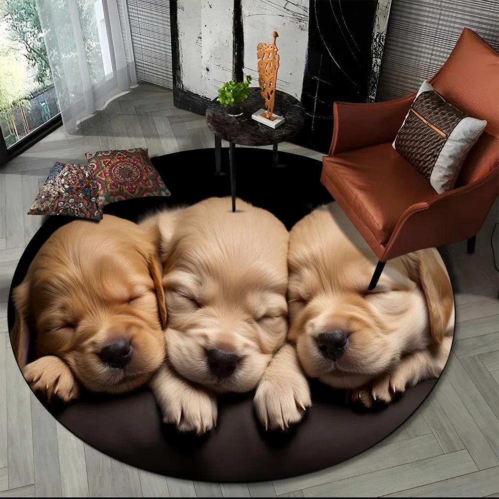 

Cute Dog Samoye, Chihuahua, Husky, Koki Cartoon Round Area Rug,Carpet Rug for Living Room Bedroom Sofa Playroom Decor,Non-slip 60X60cm
