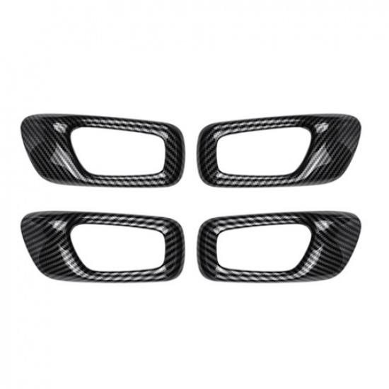 Carbon Fiber Inner Door Handle Bowl Cover Trim Kit Fit For Honda Civic