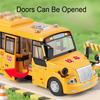 1:24 Scale School Bus Model Toy Alloy Diecast Pull Back Doors Opened Simulation Storytelling Vehicles Sound Light Gift for Child