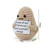 New Positive Energy Potato Hug Pocket Mini Handmade Plush Wool Knitting Doll with Card Funny Christams Gift Home Room Decoration KTY