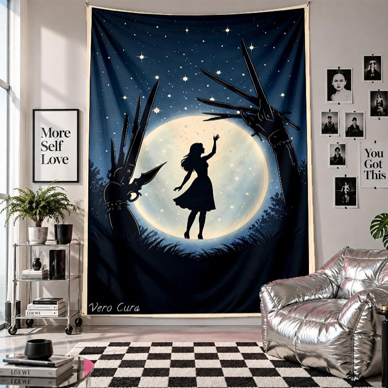 Wall TapestryEdward Scissorhands Art Hanging Cloth Decorative Background Cover for Room Decoration