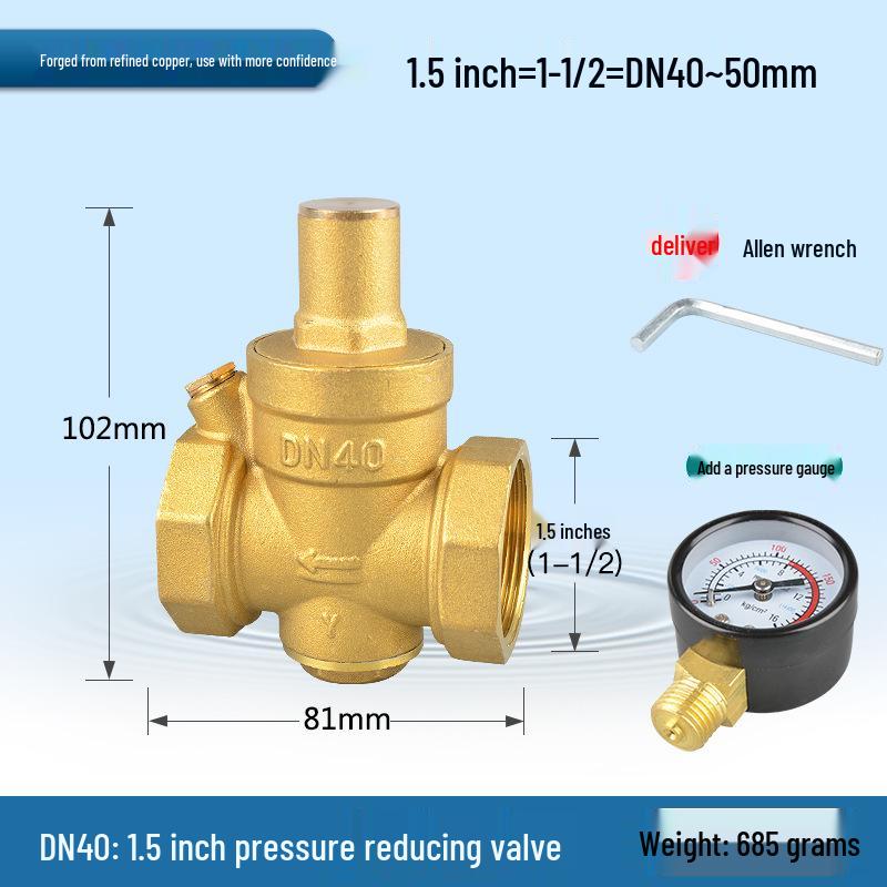 Adjustable Brass Water Pressure Reducing Valve for Heaters & Purifiers