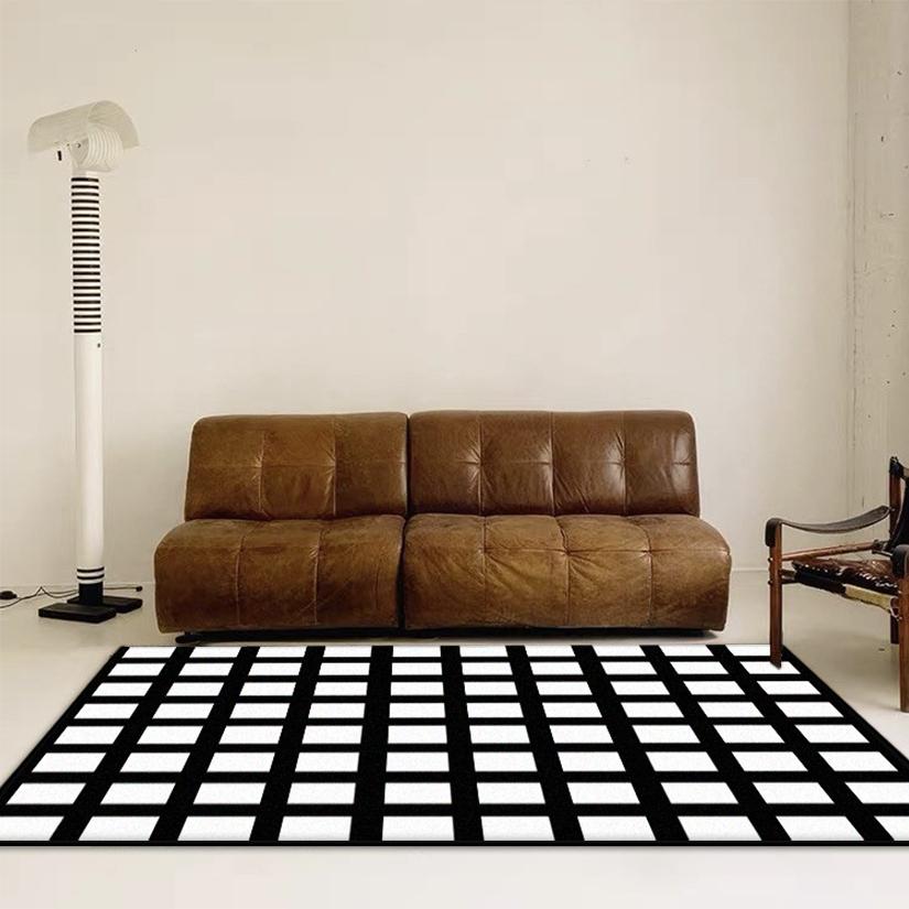 Nowoczesny Dywan w Paski Salon Prosty Styl Dom Sofa Dywany Wielkopowierzchniowe Sypialnia Salon Miękka Mata Podłogowa Przyłóżkowy Antypoślizgowy Pluszowy Dywan