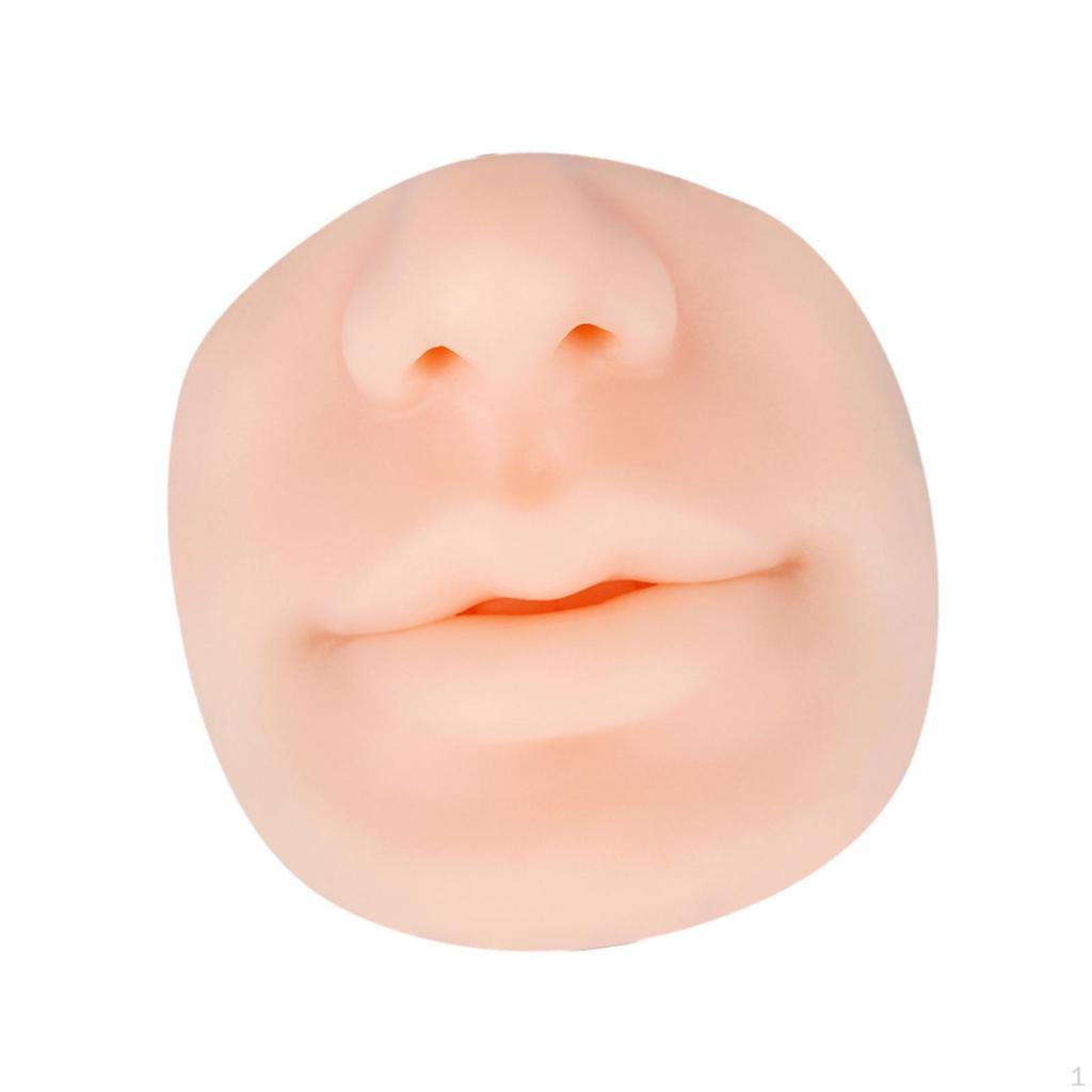 Silicone Nose Mouth Model Piercing Practice Skin Compact Stable Performance Fake Lip Salon