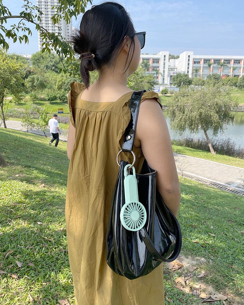 Portable Mini Handheld Fan with Hook - Rechargeable for Outdoor Use