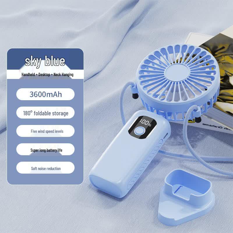 

Capeden H01 Smart Portable Handheld Fan Digital Display, Handheld/Neck-hanging