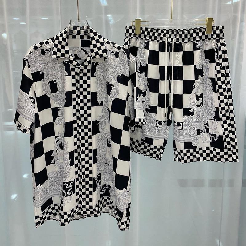 Fashion Hawaiian Suit Print Men Shirt 2Pcs Set luxury 3D Print Holiday Set Short Sleeve Casual Shirt Beach Two Piece Man Sets