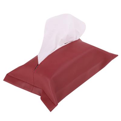 Hiro World Trade Car Tissue Soft Holds 150 Tissue Case 1 Cover, Type, Tissues, Leather-Like (Wine Red, Count)