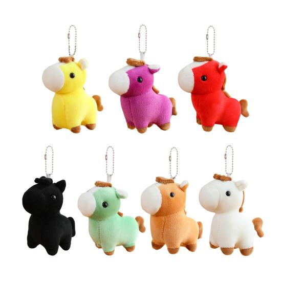 Horse Plush Pendant Soft Stuffed Animal Bag Charm Cartoon Horse Figurine