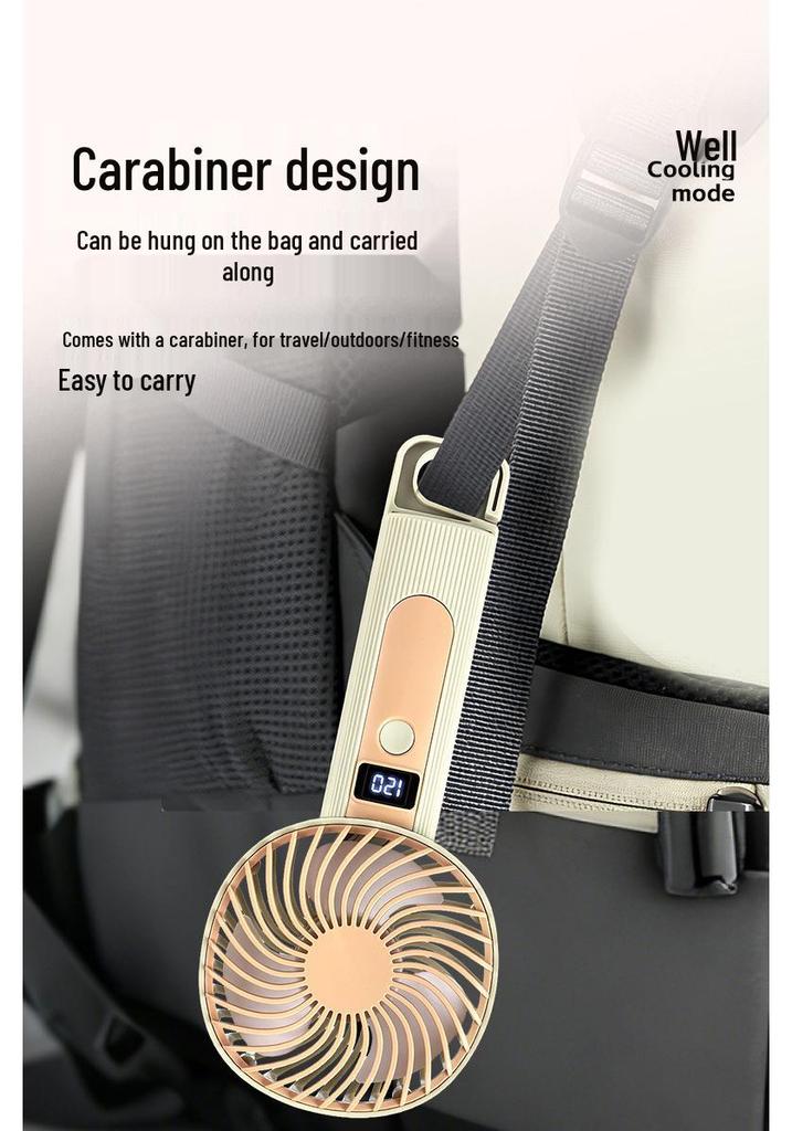 2026 Handheld Digital Fan - Multi-Speed, Strong Wind, USB Rechargeable, Portable Electric Fan