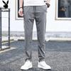 PLAYBOY Men's Ice Silk Loose Straight Casual Pants