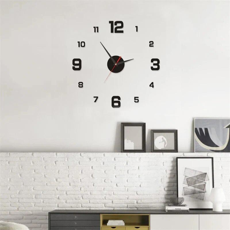 

Modern Design Wall Clock 2D Diy Quartz Clock Fashion Watch Acrylic Mirror Stickers Living Room Home Decoration Wall Decor