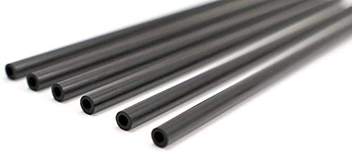 Carbon Fiber Hollow Tube, 4mm Outer Diameter x 2mm Inner Diameter x 400mm Length (4 Pieces)