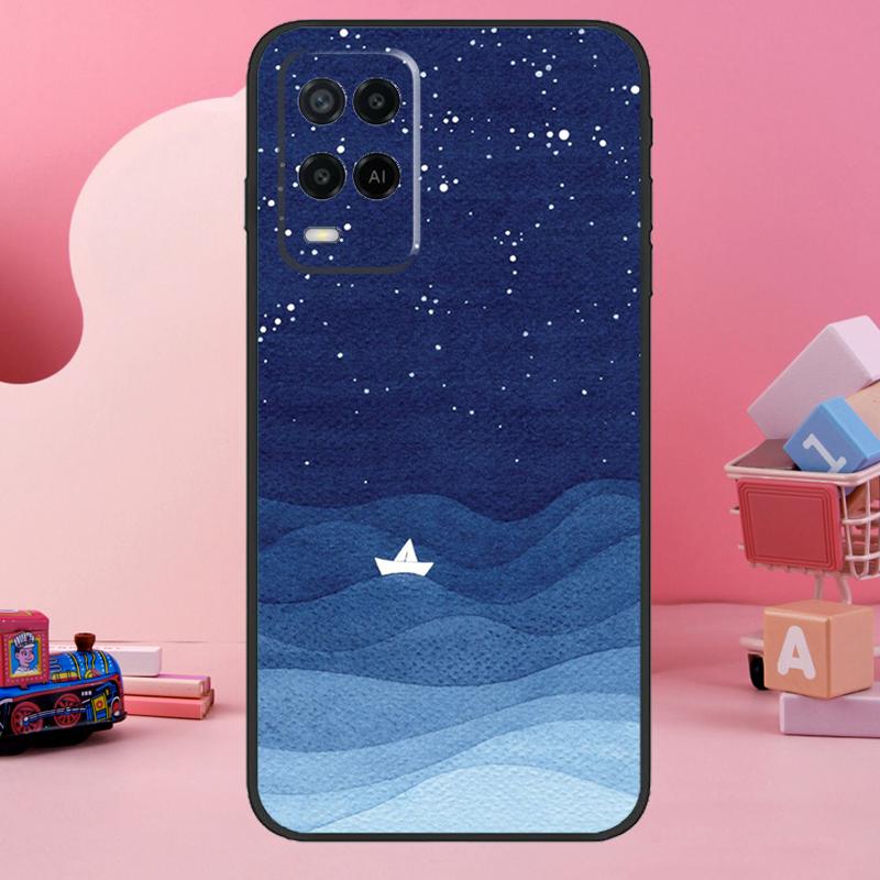 Ocean Waves Sailboat Case For Oppo A18 A38 A58 A78 A98 A74 A54 A94 A80 A60 A40 A96 A76 A16 A15 A17 A57 A77 A5 Pro