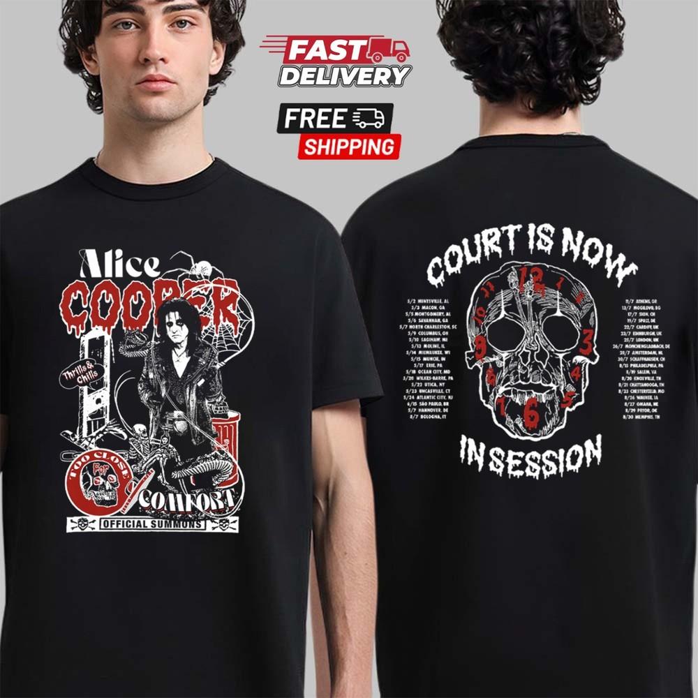 Alice Cooper Court is Now in Session 2025 Itin T-Shirt Gift for Men Womens Unisex T-Shirt S