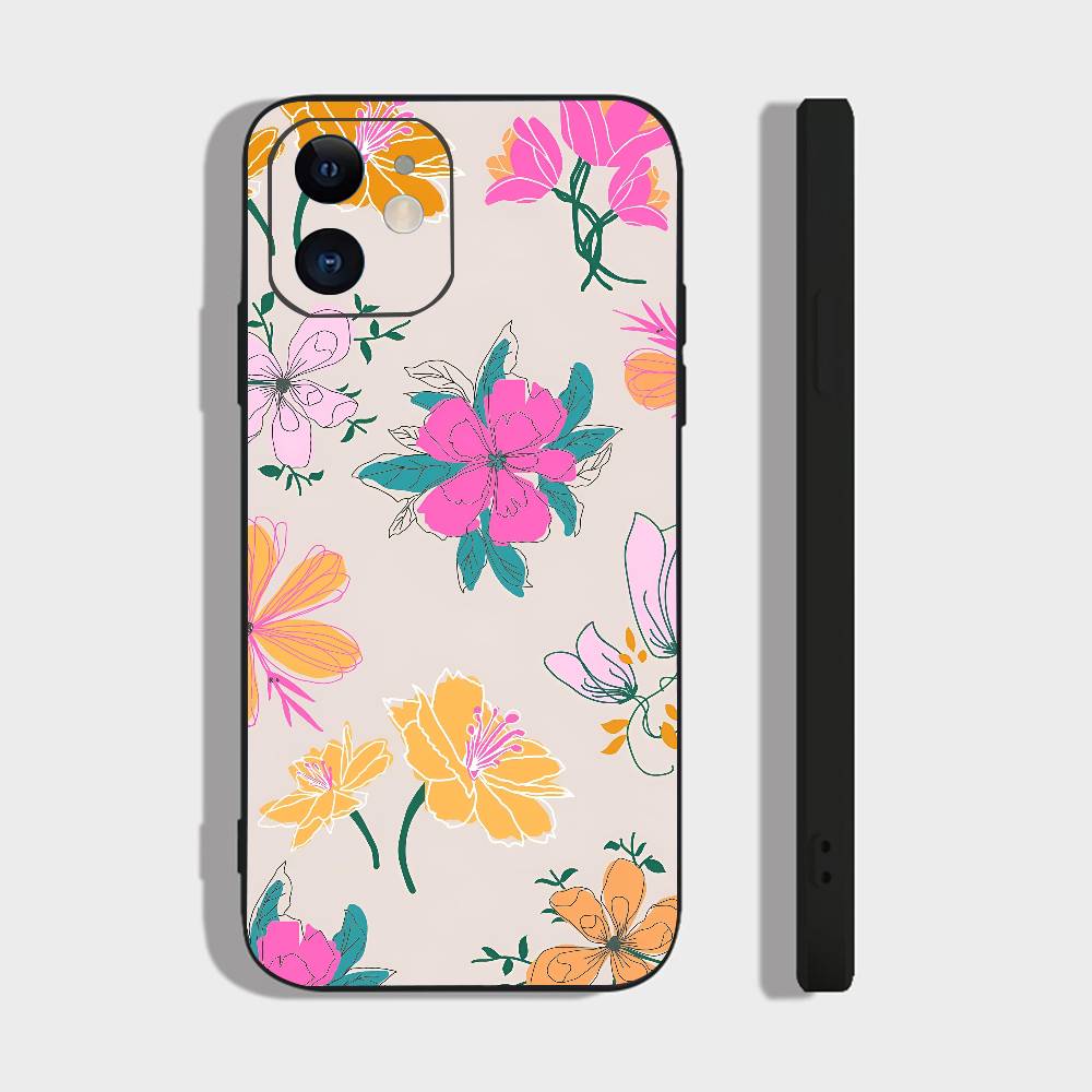 Art Flower For Iphone 17 Air 16 Pro Max 15 14 13 Full Cover Anti-Shock MagSafe Cover