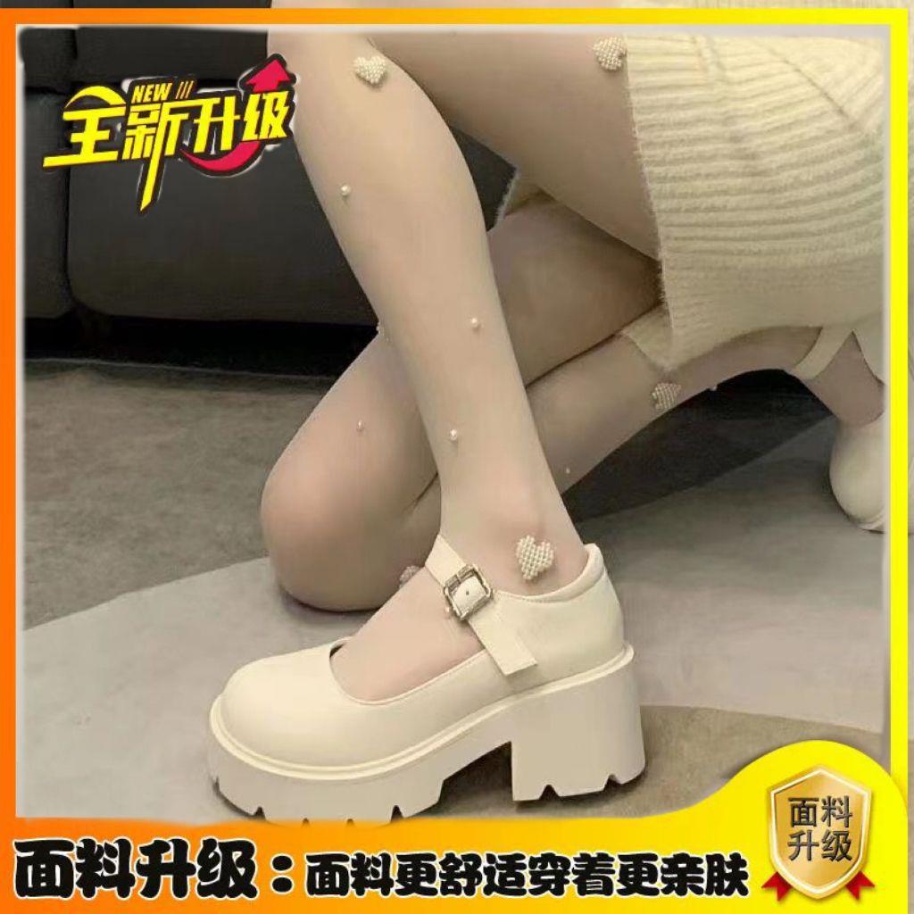 Kleine Lederschuhe Damen Britische Lolita-Schuhe mit hohem Absatz Neue JK-Schuhe Plateau-Schuhe mit dickem Absatz Retro Mary-Jane-Schuhe