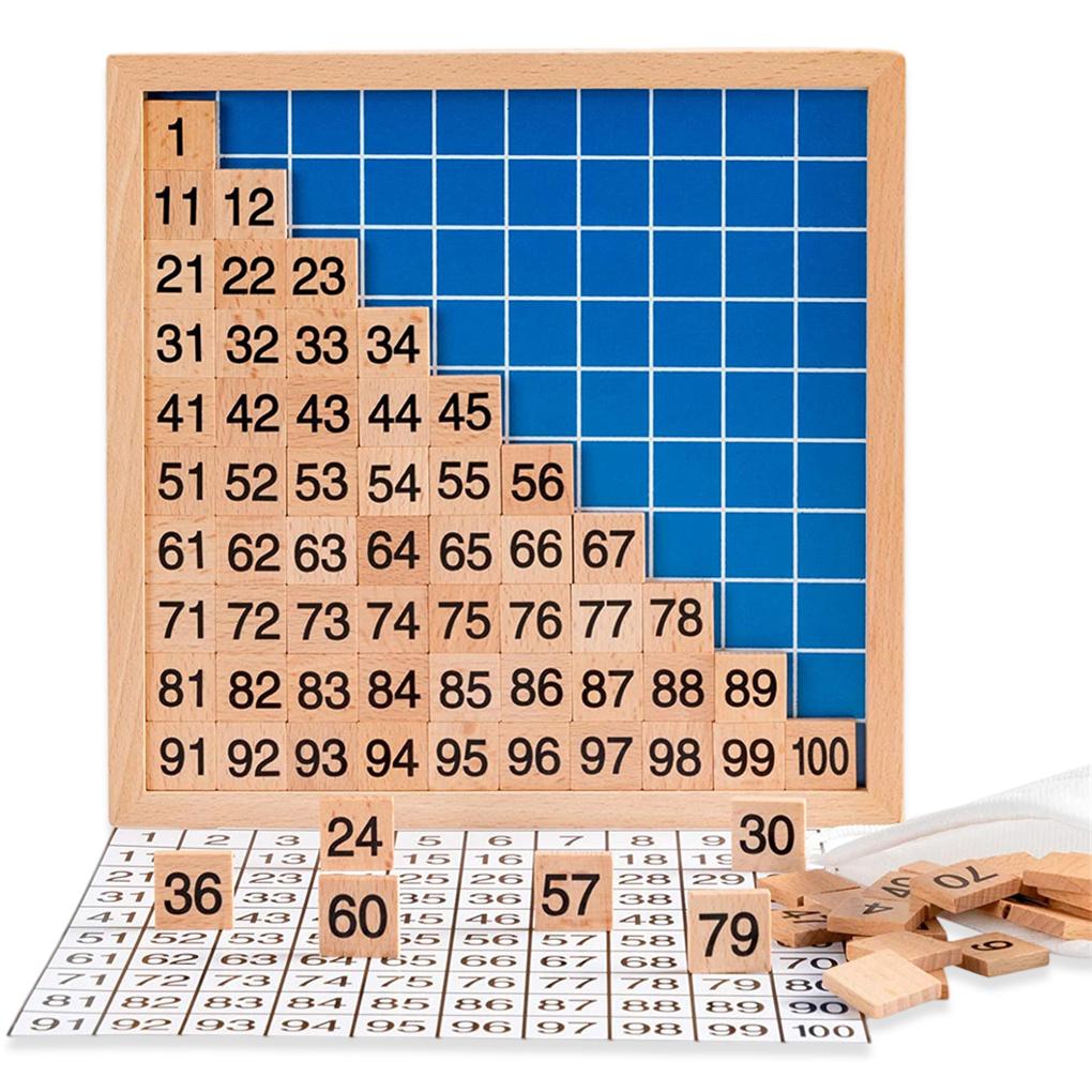

Wooden Hundred Board Math Educational 1 to 100 Counting Toys Cognitive Teaching Early Preschool DIY Baby Childhood Gift