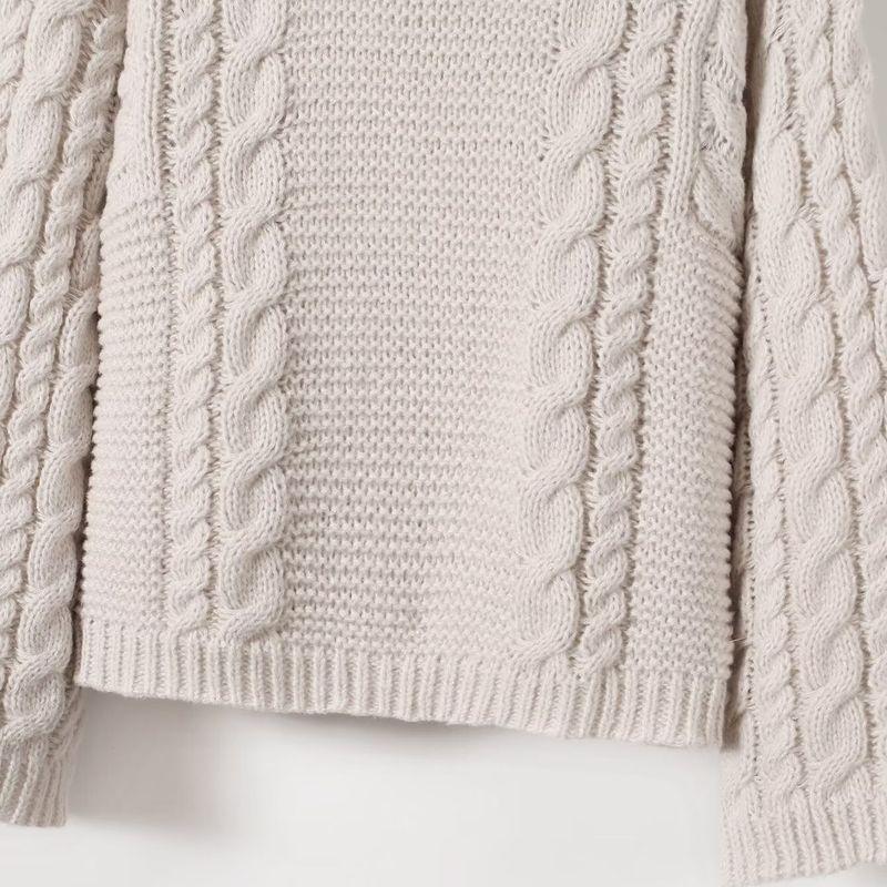 Autumn New Western Style Foreign Trade Women clothes Fashion Simple and Versatile Solid round Neck Twist Pullover Long sleeve Sweater