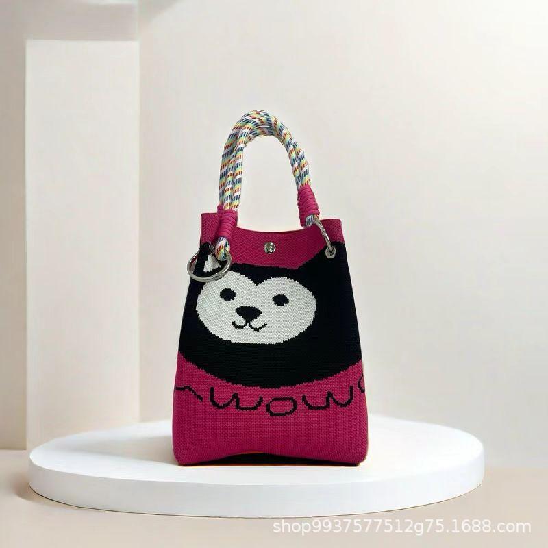 New Woven Ring Buckle Bag Knitted Bag Three-dimensional Magnetic Buckle Handbag Handbag Handbag Knitting
