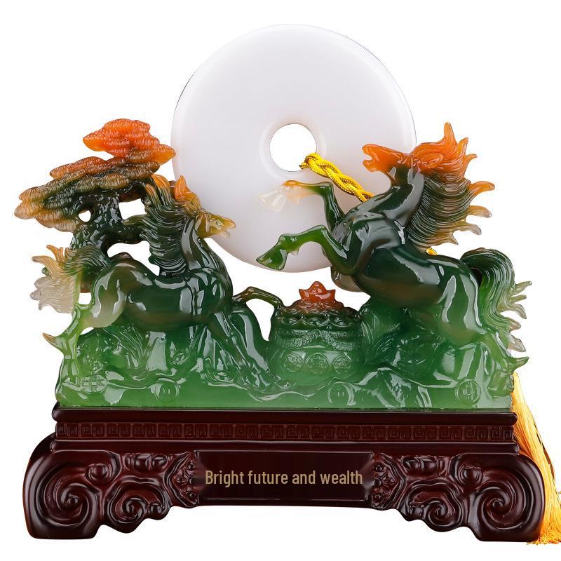 Jade Horse Figurine: Auspicious Zodiac Ornament for Wealth and Peace
