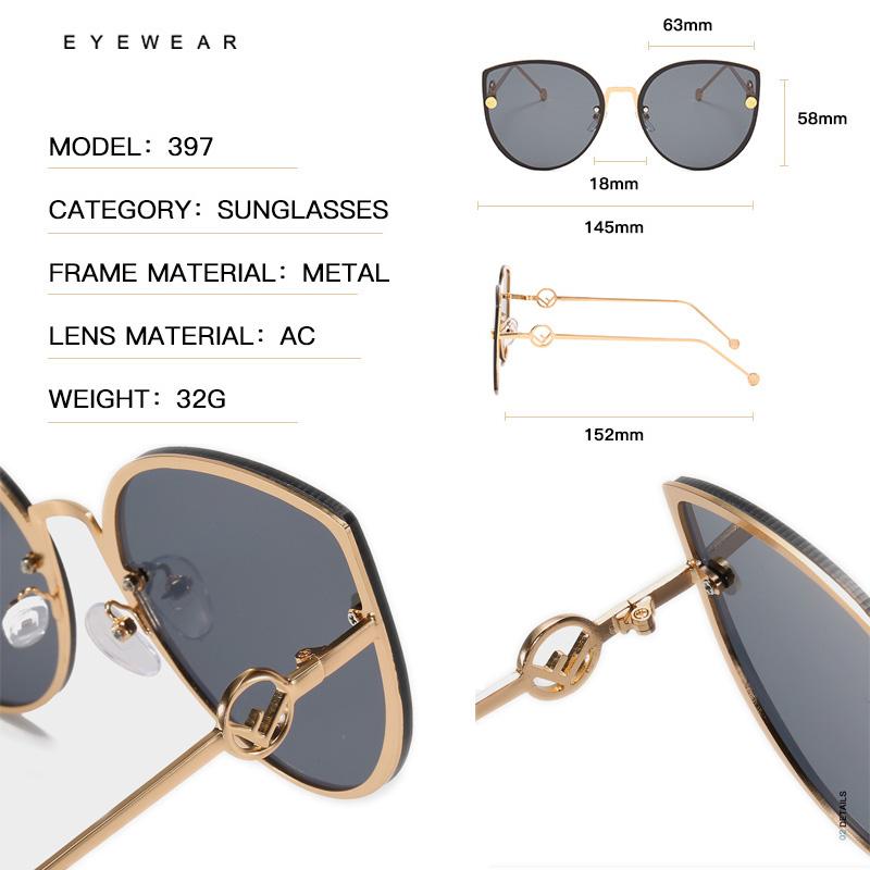 Colors Metal Sunglasses Women Luxury Cat Eye Brand Design Mirror Rose Gold Vintage Cateye Fashion Sun Glasses Lady Eyewear