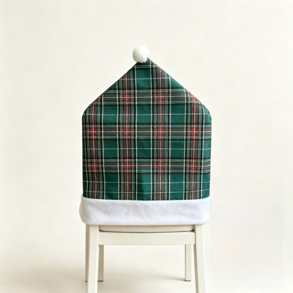Santa Claus Chair Protective Slipcover Stripe Grid Stool Cover Christmas Chair Cover Xmas Party