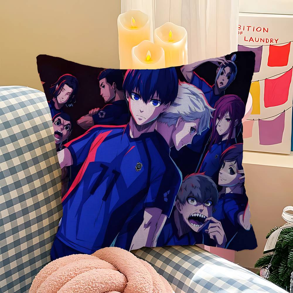 Japan Manga Blue Lock Pillow Cover for Bedroom Room and Living Room Sofa Decorative Cushion Cover