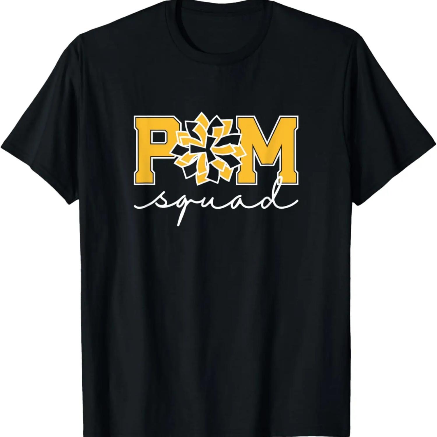 

Pom Squad for Dance, Cheer, Spirit Squad Yellow T-Shirt S чёрный