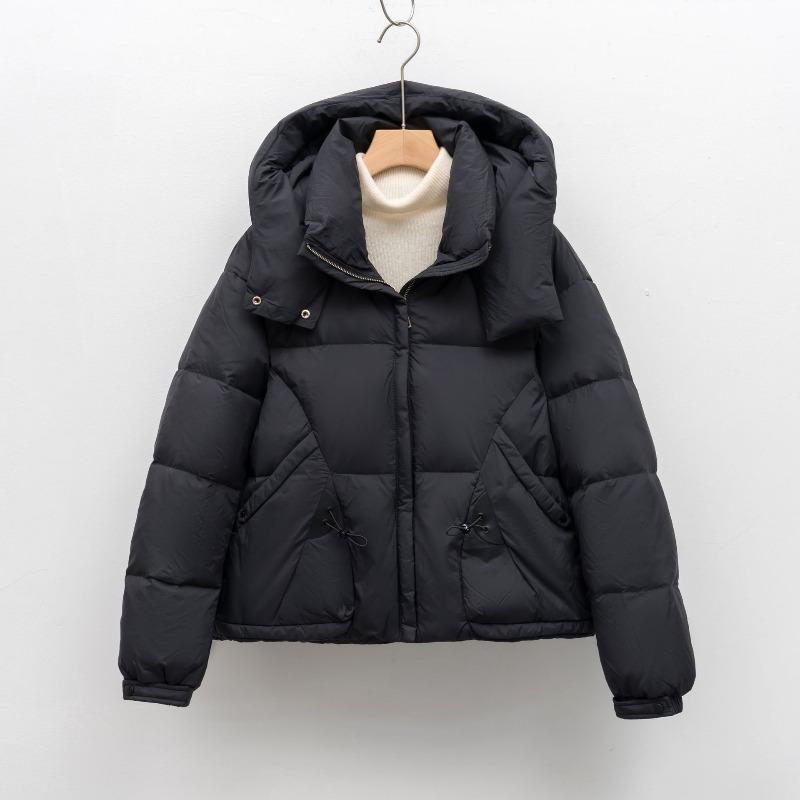 

Duck down simple warm new thickened loose women s down jacket M чорний