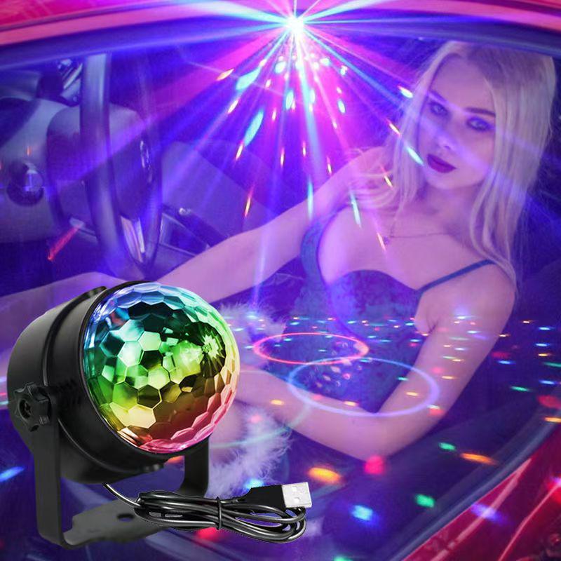 USB Magic Rotating RGB Disco Ball Light for Parties, Bars, and Christmas Decorations