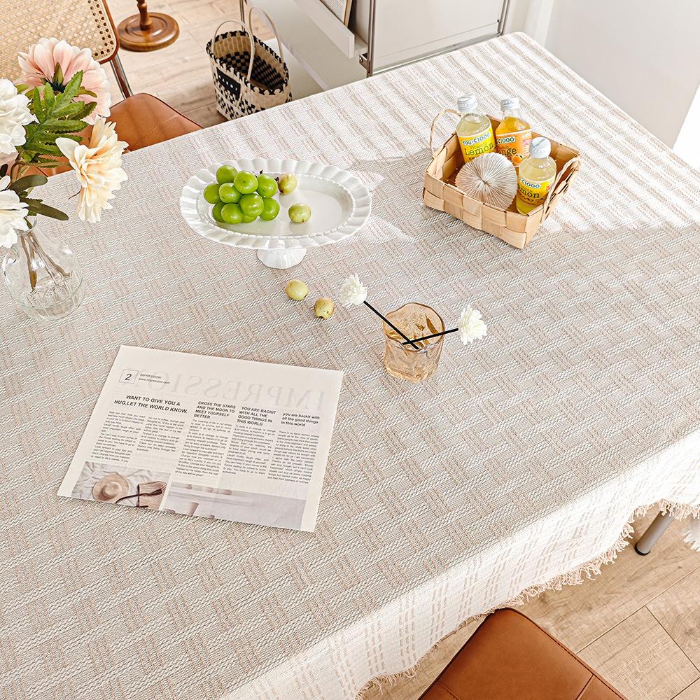 Cream French Lace Tablecloth Coffee Table Cover Cloth High-End Living Room Square Tablecloth Table Cloth Table Cloth Tablecloth