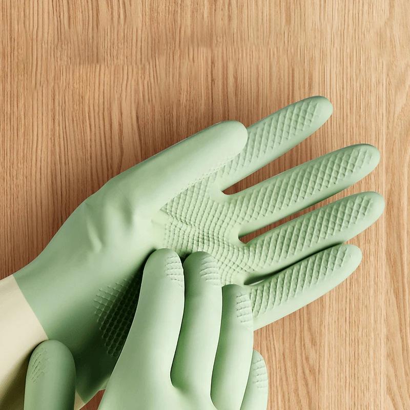 Thickened Kitchen Gloves, Dishwashing Gloves Wear-Resistant, Suitable For Dishwashing, Cleaning And Household Rubber Gloves