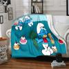 1pc Smurfs Adventure flannel Blanket for Super Soft Cute Comfort Blanket for Travel Bedding Couch Sofa Blanket Y72336