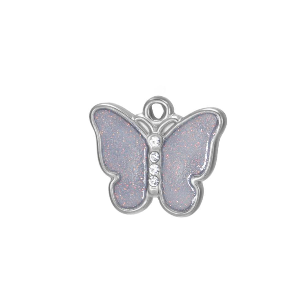 

5pcs Colorful Enamel Butterfly Charms Stainless Steel Rhinestone Pendants for Bracelets DIY Jewelry Making Accessories Handmade