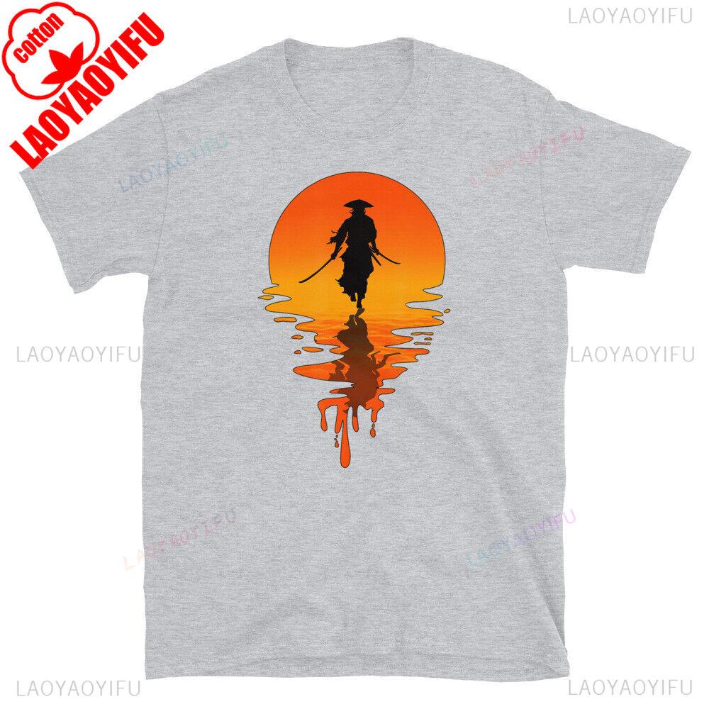 Samurai Retro Bushido Warrior Cool Print T Shirt Men Crewneck Cotton Short Sleeve Summer Daily Life Male Casual Tee Tops