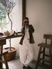 New Trendy Vintage Leopard Print V-Neck Knit Cardigan for Women, Soft and Fuzzy with Drawstring