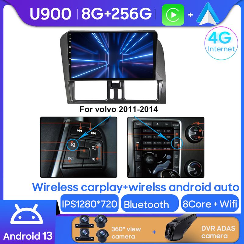 

Android Автомагнітола Радіо Для Volvo XC60 2011 - 2018 Мультимедійний Відеоплеєр GPS Навігація Бездротовий Carplay На панель LHD RHD WIFI