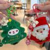 Santa Claus Cartoon Beads Keychain Stuffed Plush Dolls Christmas Plush Doll Toy  Birthday Gift