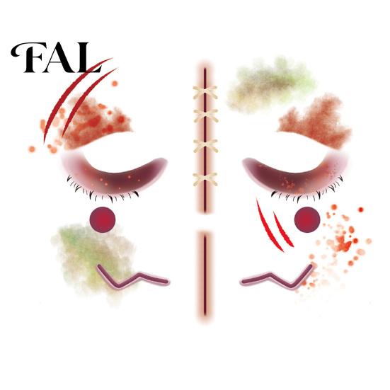 Funny Face Tattoos Halloween Tattoo Stickers, Waterproof Scary Makeup Decals for Party, Easy Apply Patch Temporary Wound Scar Body Art Kids