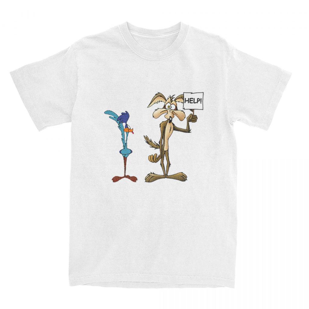 Casual Roadrunner Wile Coyote Cartoon T Shirt Unisex Crewneck Short Sleeve Top Tee Cotton Tops