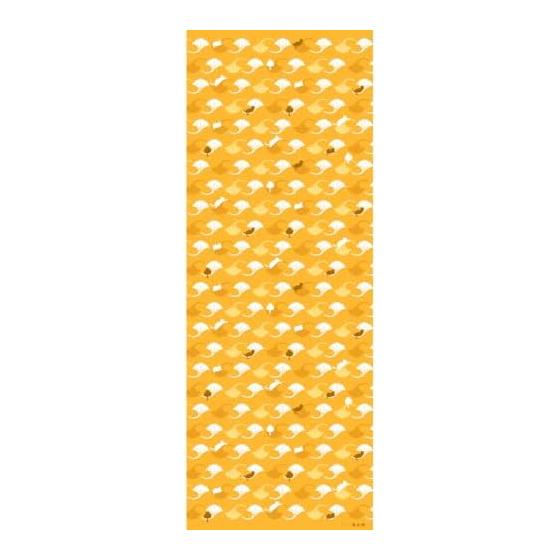 Hamamonyo Tenugui: Ginkgo Leaf Pattern and Cat