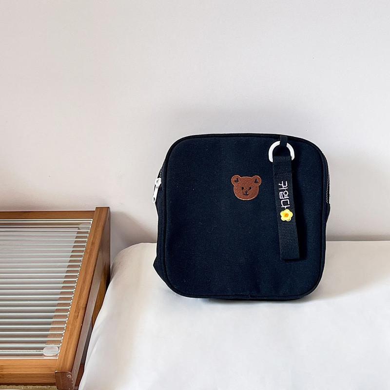 Stylish And Spacious Cute Bear Backpack For Kindergarten Kids Durable Nylon Material чёрный