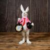 Easter Bunny Clock Decor Resin Rabbit Figurine with Top Hat And Pocket Watch Spring Vintage Bunny Statue for Desk Shelf Home Decor