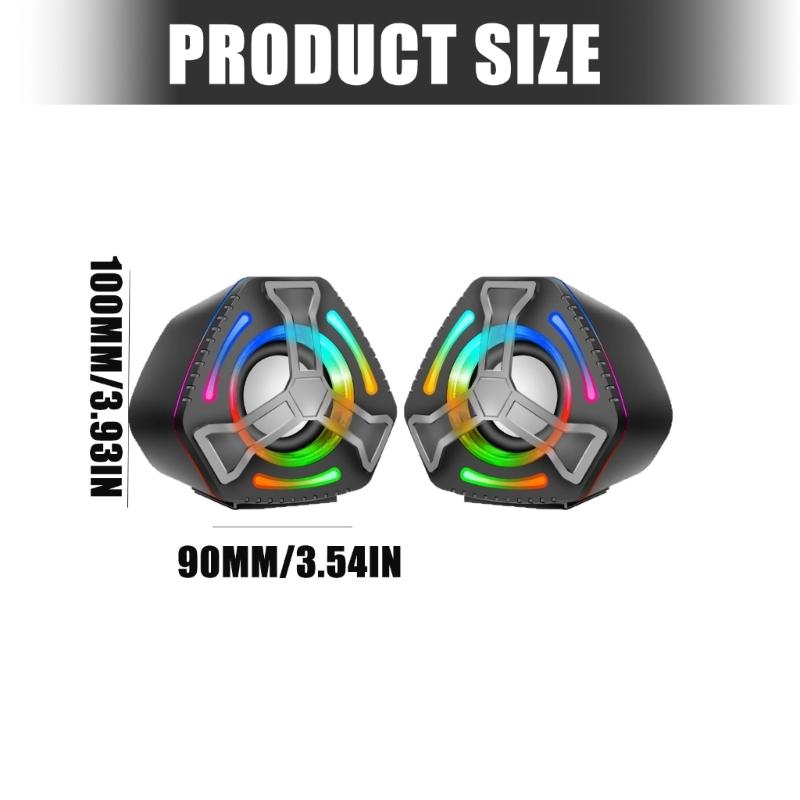 USB Corded Multimedia Speakers With Vibranted Color Effects And Double Connection For Laptop Desktop Devices